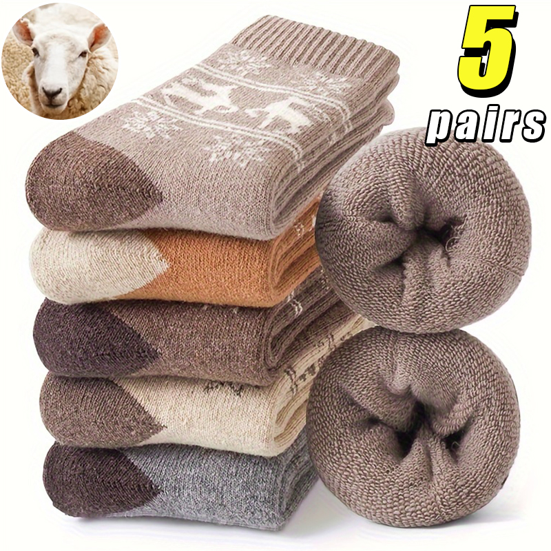 Outdoor Sport Hose - 5Pairs Winter Thicken Wool Socks Warm