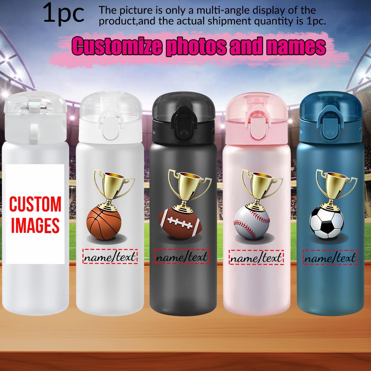 1pc custom photo name 780ml/26 - Outdoor Sport Name avis et prix
