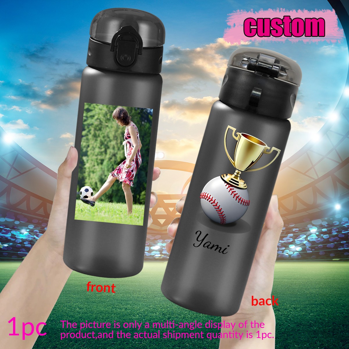 1pc custom photo name 780ml/26 - Outdoor Sport Name avis et prix